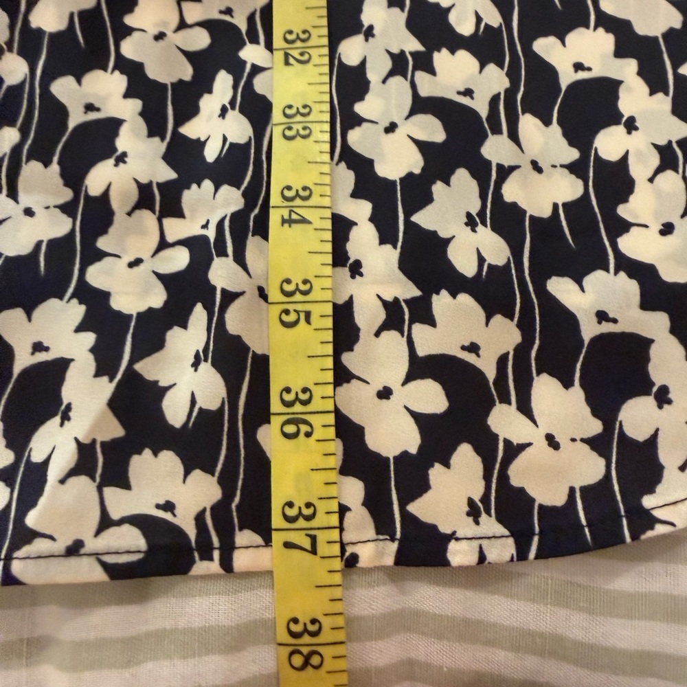 CAbi Black & Cream Floral Strapless Mini Dress with Color-Block Trim - Picture 7 of 8